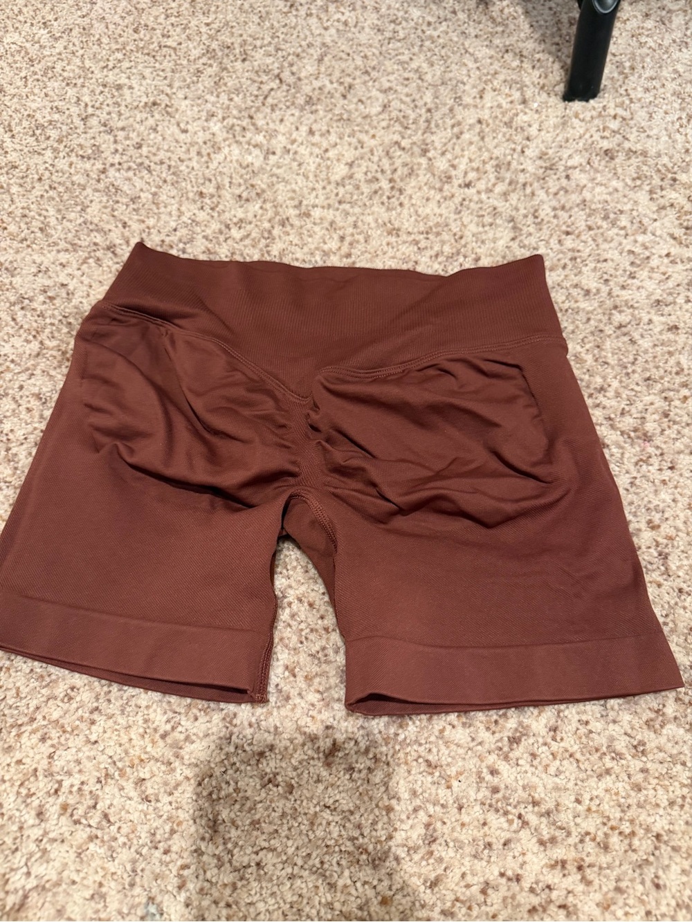 High-Waist Seamless Bike Shorts — Brown